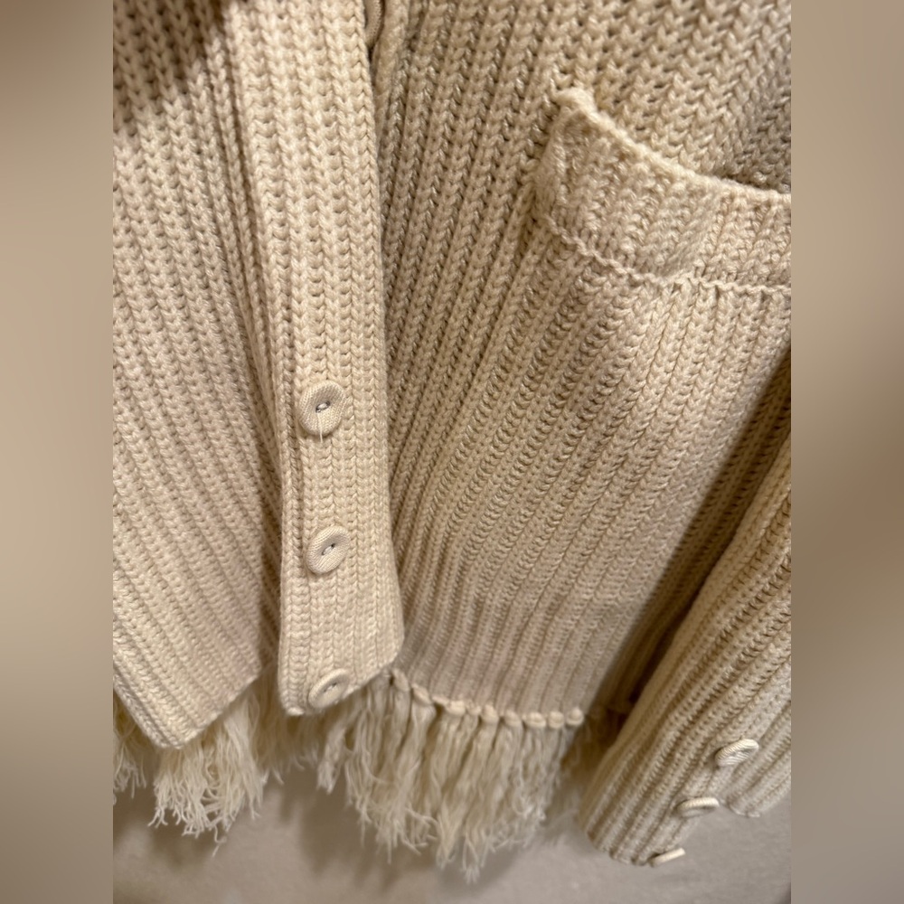 Hanifa Cream Ribbed Cardigan - Picture 5 of 7